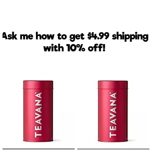 TEAVANA X2 Red Metal Tea Storage Tin 8 oz NEW - Picture 1 of 3